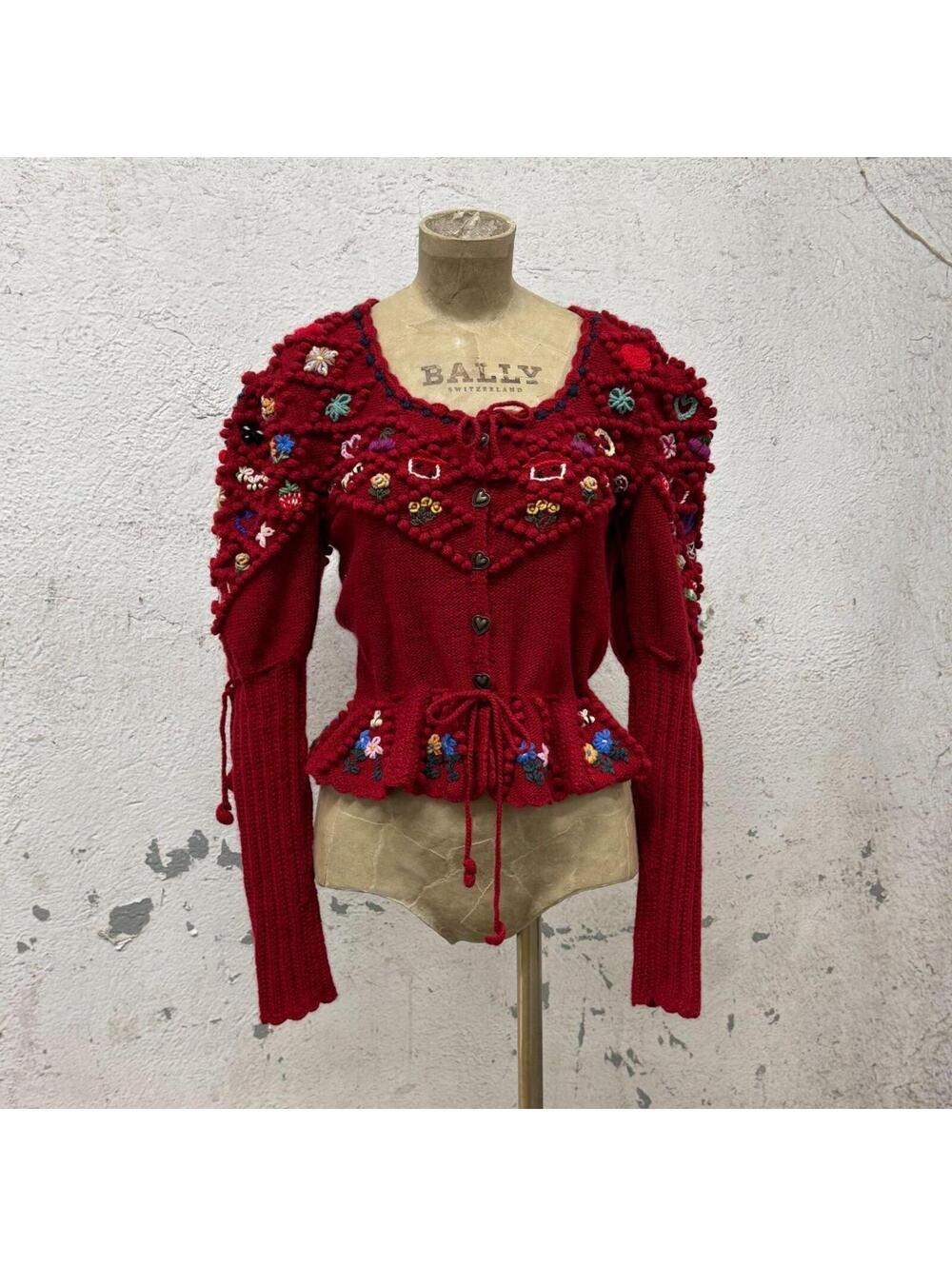 Ultra-Rare Michaela Buerger Lena Hoschek Red Anniversary Cardigan Cashmere 10/25 - Picture 1 of 8